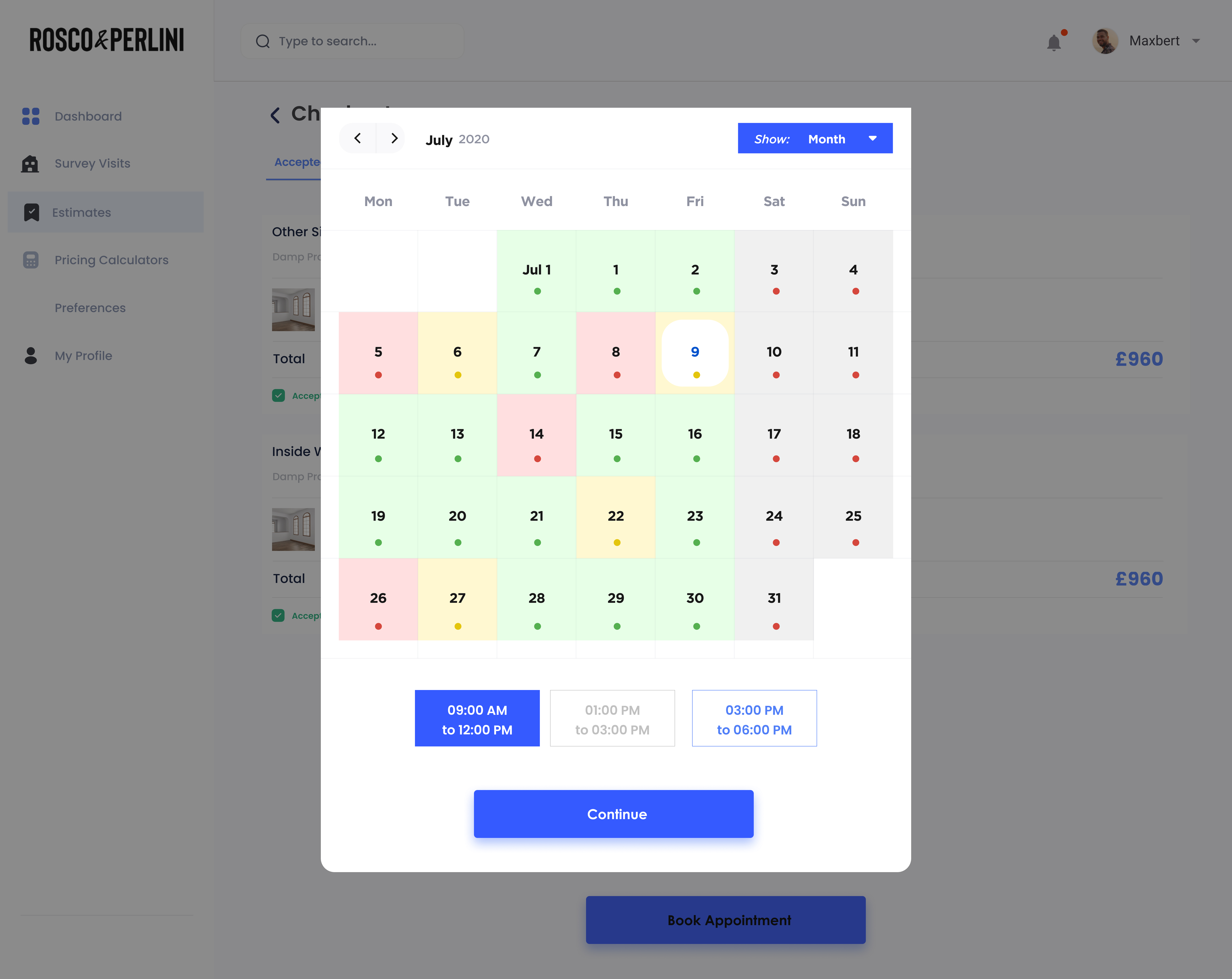 Booking Calendar